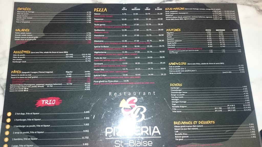 Pizzeria St-blaise | 173 39 Avenue, Saint-Blaise-sur-Richelieu, QC J0J 1W0, Canada | Phone: (450) 930-0656