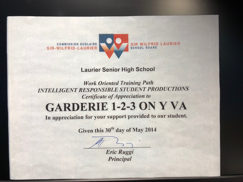 Garderie 1-2-3 On Y Va | 8048 Av. Marcel-Villeneuve, Laval, QC H7A 4H5, Canada | Phone: (450) 665-1232