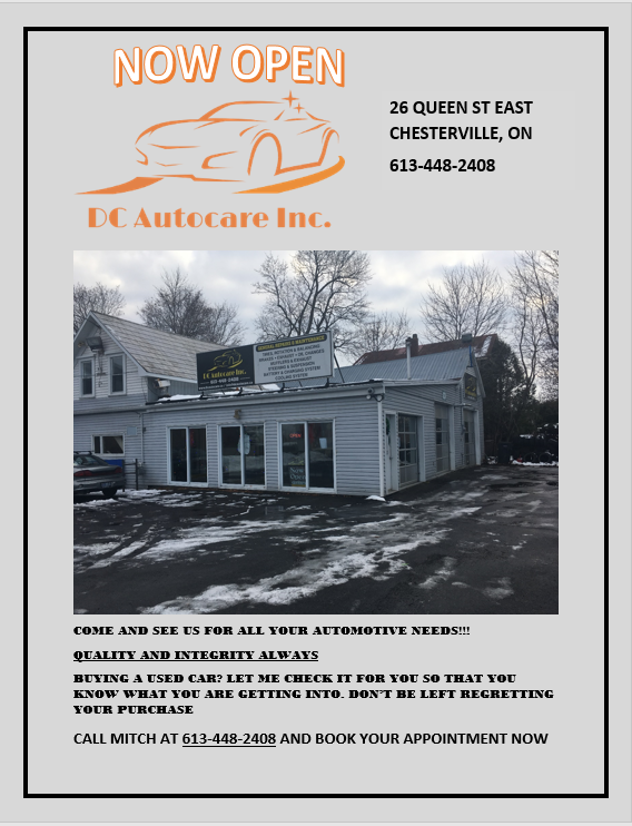 DC AUTOCARE INC | 26 Queen St E, Chesterville, ON K0C 1H0, Canada | Phone: (613) 448-2408