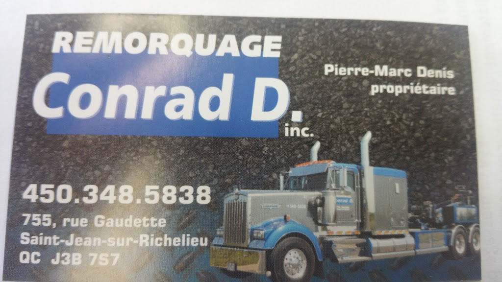 Remorquage Conrad D | 927 Rue Gaudette, Saint-Jean-sur-Richelieu, QC J3B 7S7, Canada | Phone: (450) 348-5838