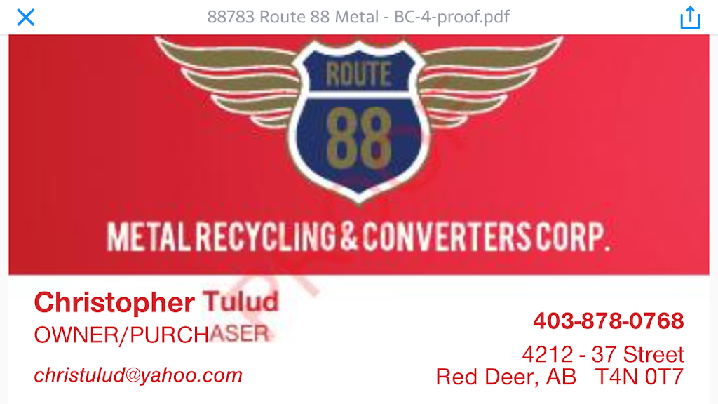 Route88 metal recycling and converters | Unit/Bay 3, 6503 67 St, Red Deer, AB T4P 1R3, Canada | Phone: (403) 878-0768