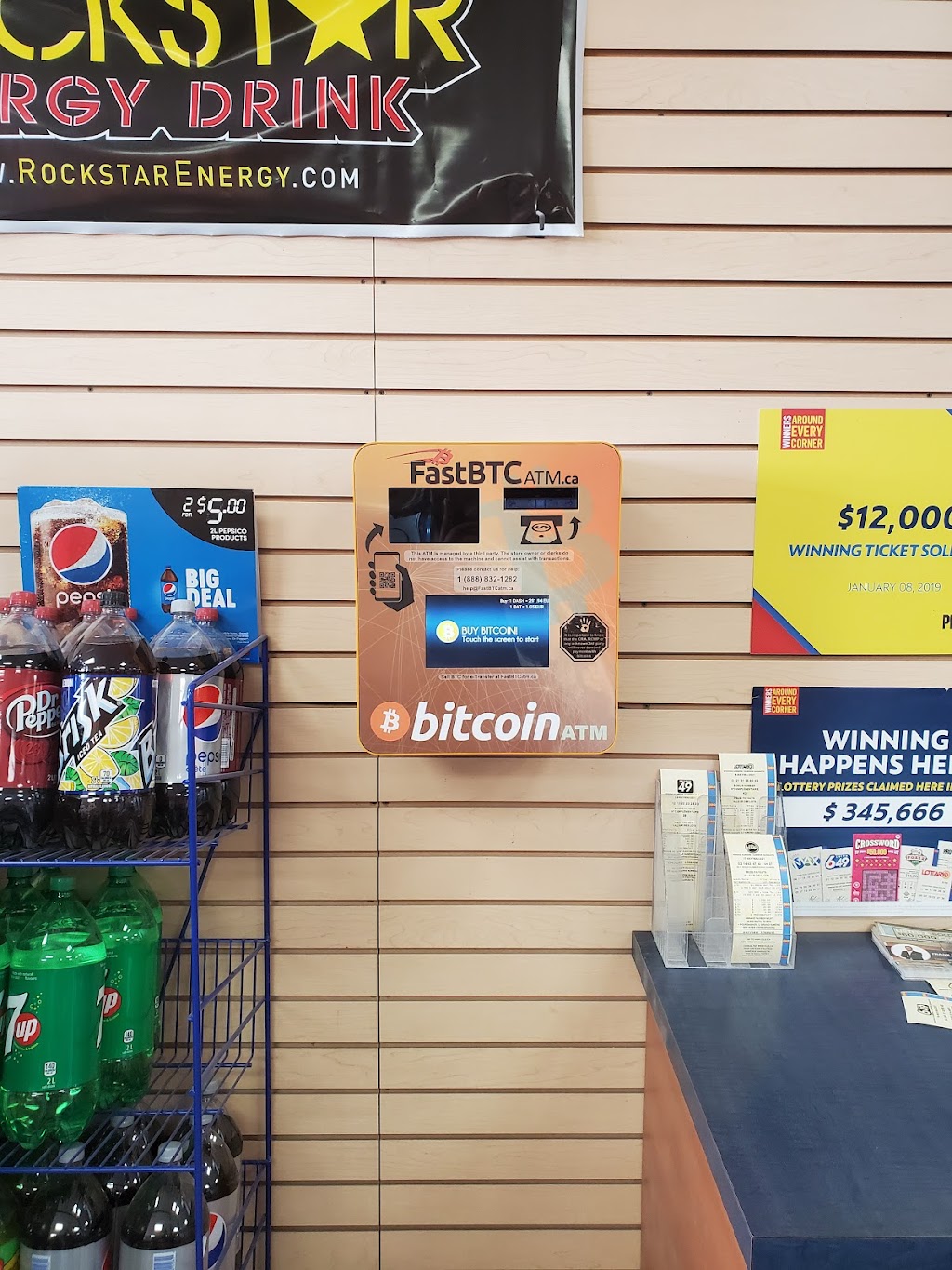 FastBTC Bitcoin ATM - Franks Convenience | 450 Holland St W, Bradford, ON L3Z 2A4, Canada | Phone: (888) 832-1282