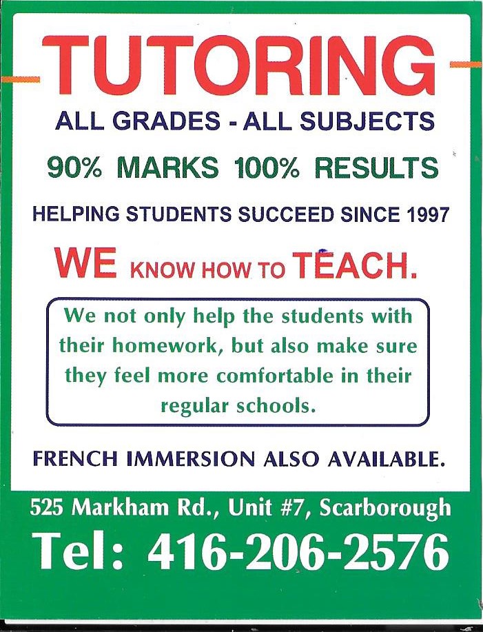 The Tutoring Place | 525 Markham Rd Unit#7, Scarborough, ON M1H 2A1, Canada | Phone: (416) 206-2576