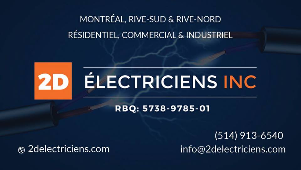 Électricien Repentigny 2D Électriciens Inc | 474 Rue du Village, Repentigny, QC J5Z 1S8, Canada | Phone: (514) 913-6540