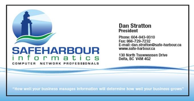 Safe Harbour Informatics Incorporated | 3945 W 51st Ave, Vancouver, BC V6N 3V9, Canada | Phone: (604) 295-5355