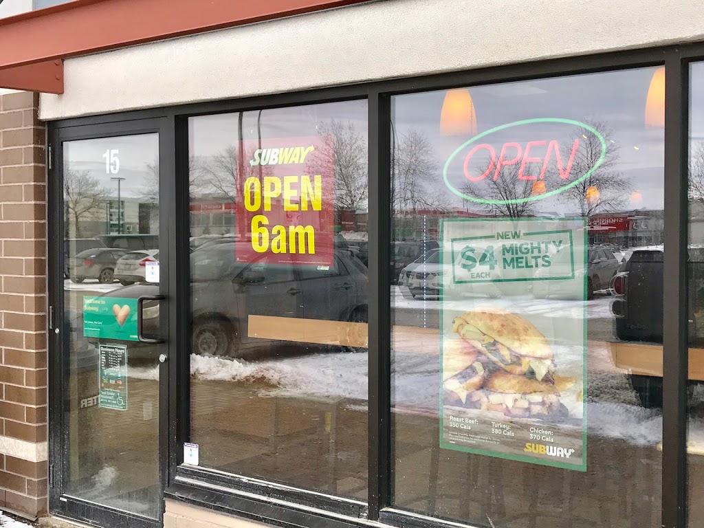 Subway | 1783 Plessis Rd Unit 15, Winnipeg, MB R3W 1N3, Canada | Phone: (204) 222-0922