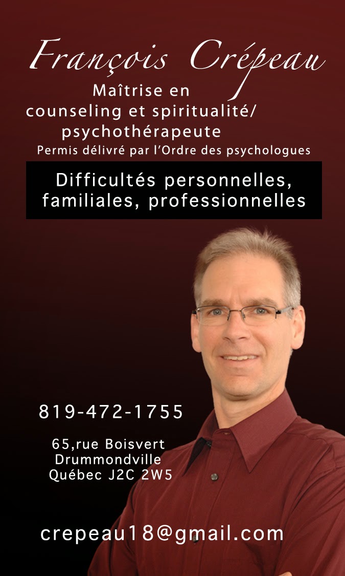 François Crépeau Psychothérapeute | 65 Rue Boisvert, Drummondville, QC J2C 2W5, Canada | Phone: (819) 472-1755