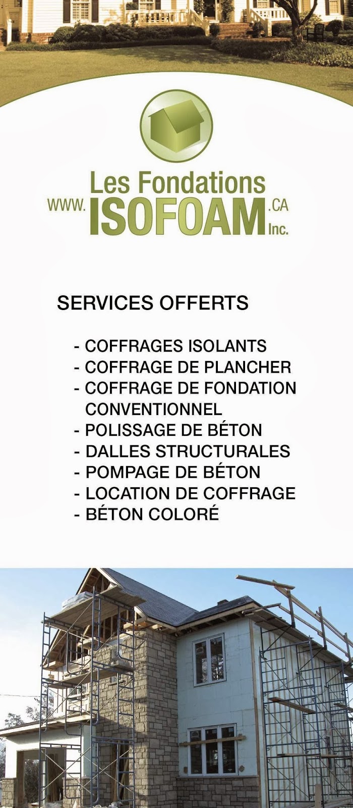 Les Fondations isofoam inc. ( coffrage isolant ) | 187 Rue Principale, Saint-François-Xavier-de-Brompton, QC J0B 2V0, Canada | Phone: (819) 574-3757