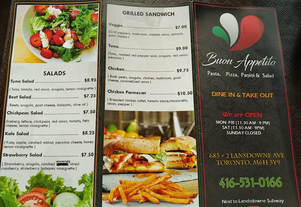 Buon Appetito | 685 Lansdowne Ave, Toronto, ON M6H 3Y9, Canada | Phone: (416) 531-0166