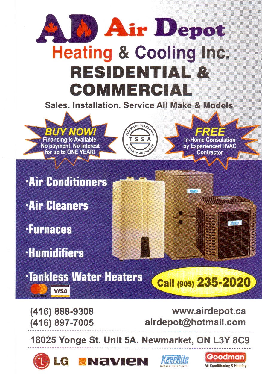 Airdepot Heating &Cooling inc. | 18025 Yonge St unit 5A, Newmarket, ON L3Y 8C9, Canada | Phone: (905) 235-2020