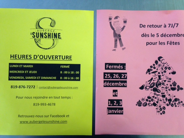 Auberge Le Sunshine | 680 Rue Dufferin, Stanstead, QC J0B 3E0, Canada | Phone: (819) 876-7272