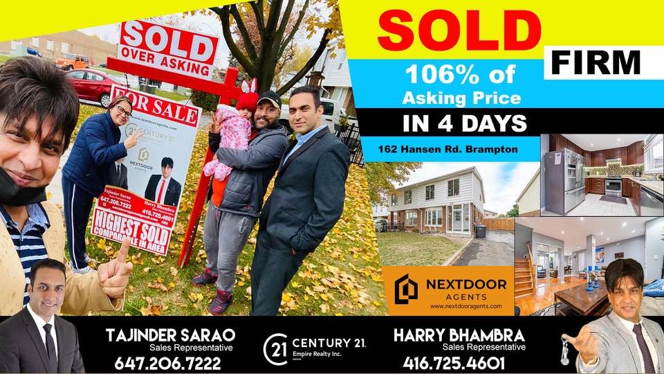 Tajinder Sarao, Century 21 Empire Realty Inc. - Top Real Estate Agent in Brampton | 80 Pertosa Dr Unit # 2, Brampton, ON L6X 5E9, Canada | Phone: (647) 206-7222