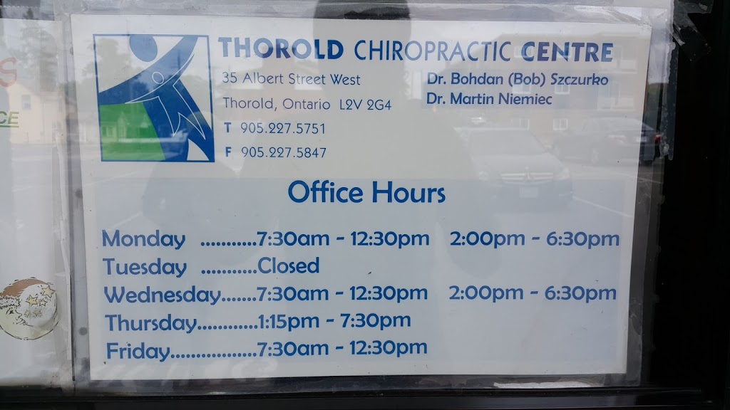 Thorold Chiropractic Centre | 35 Albert St W, Thorold, ON L2V 2G4, Canada | Phone: (905) 227-5751