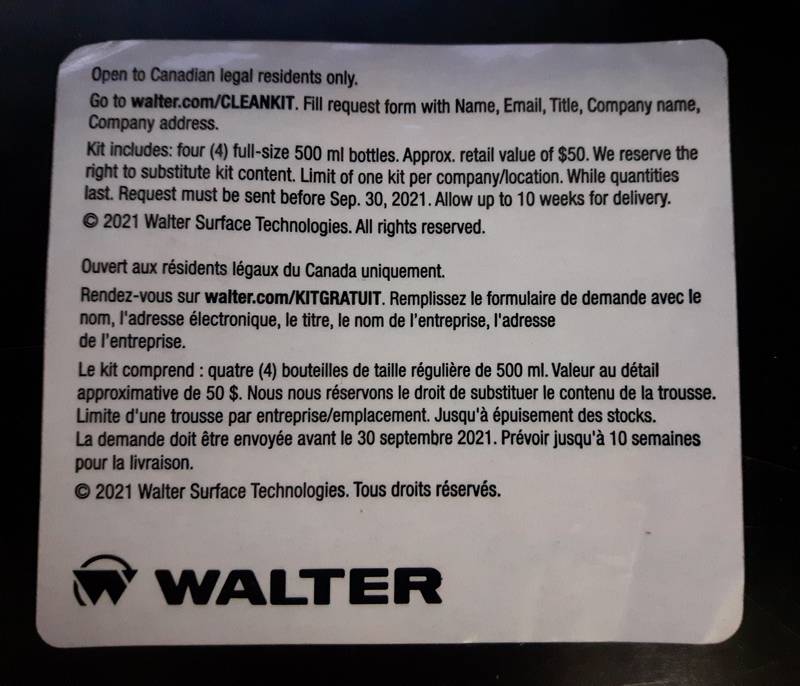 Walter Surface Technologies | 151 Superior Blvd Suite - 12, Mississauga, ON L5T 2L1, Canada | Phone: (905) 795-8555