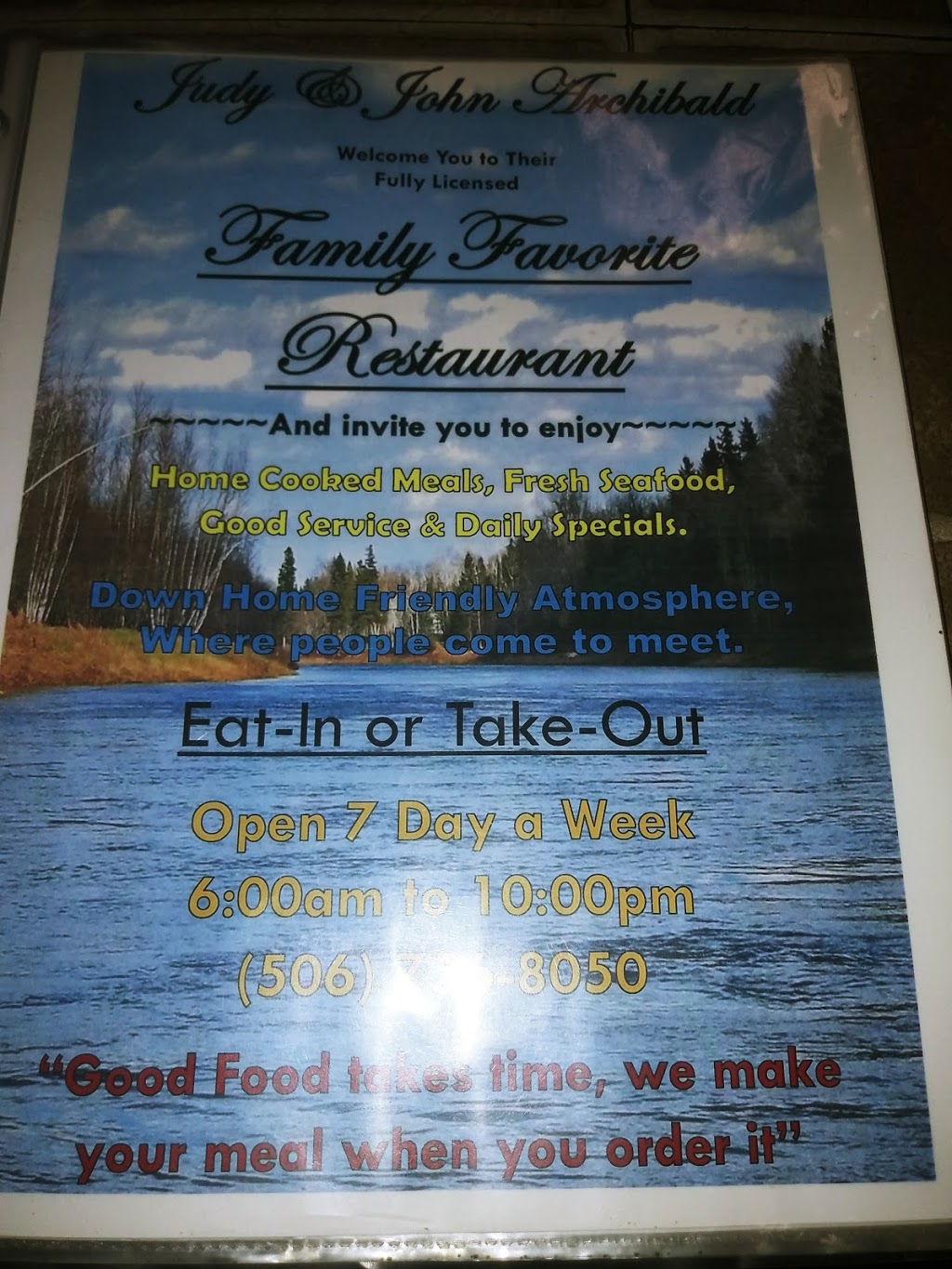 Family Favourite Restaurant | 4414 NB-106, Petitcodiac East, NB E4Z 3L6, Canada | Phone: (506) 756-8050