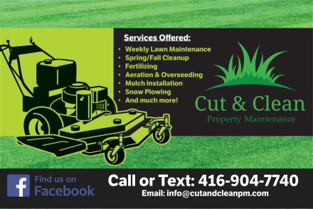 Cut and Clean Property Maintenance | 27 Slack St, Bradford, ON L3Z 0S4, Canada | Phone: (416) 904-7740