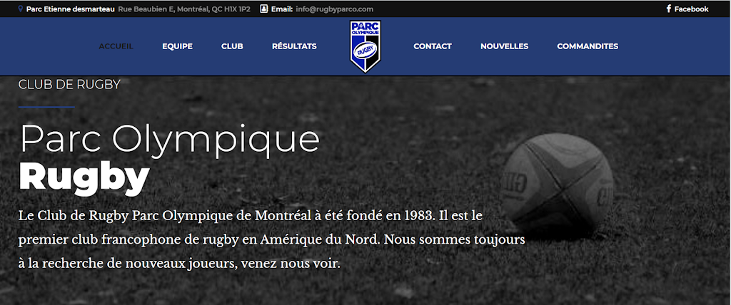 Club de Rugby Parc Olympique - PARCO | Chalet du parc Étienne-Desmarteau, Rue Beaubien E, Montréal, QC H1X 2T1, Canada | Phone: (438) 777-4622