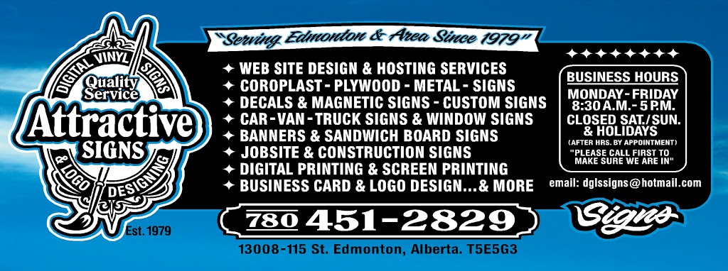 ATTRACTIVE SIGNS | 13008 115 St NW, Edmonton, AB T5E 5G3, Canada | Phone: (780) 451-2829