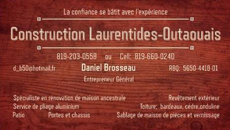 Construction Laurentides-Outaouais | 1761 Rue des Trembles, Mont-Laurier, QC J9L 3G6, Canada | Phone: (819) 660-0240