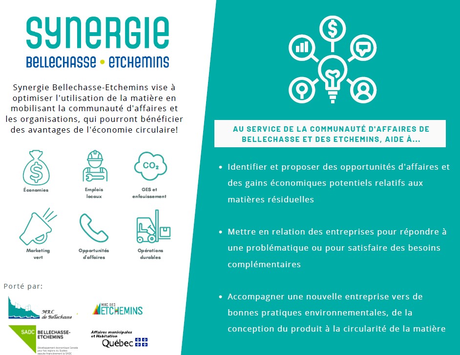 Synergie Bellechasse-Etchemins | 100 Rue Monseigneur-Bilodeau, Saint-Lazare-de-Bellechasse, QC G0R 3J0, Canada | Phone: (418) 883-3347