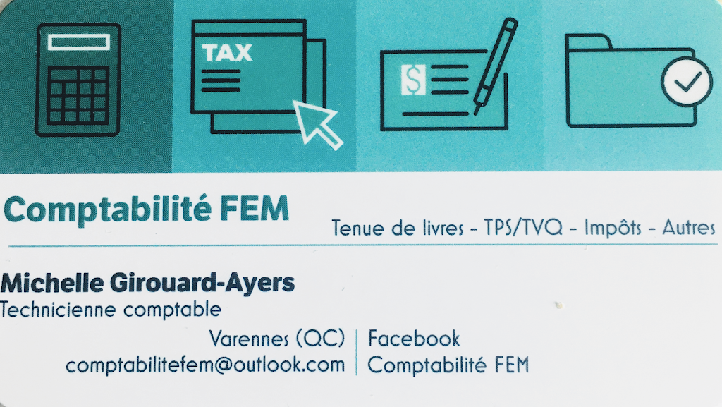 Comptabilité FEM | 206 Rue de la Tenure, Varennes, QC J3X 2J7, Canada | Phone: (450) 929-0733