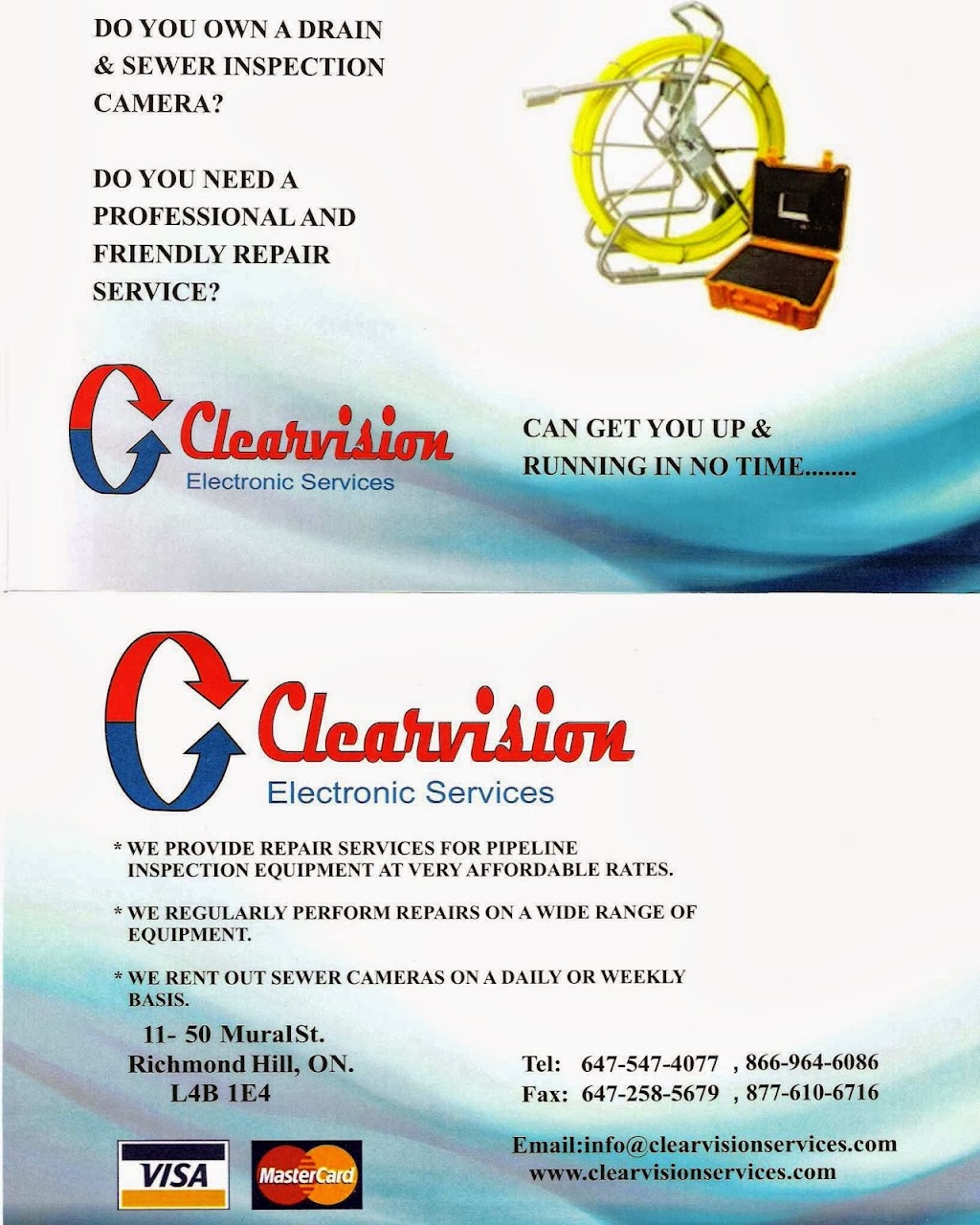 Clearvision Services | 10 Newkirk Rd #2, Richmond Hill, ON L4C 5S3, Canada | Phone: (647) 547-4077