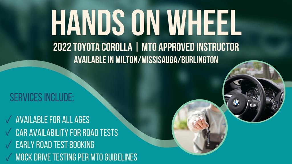 Hands On Wheel Driving School Milton & Oakville | 762 Sugden Terrace, Milton, ON L9T 8K2, Canada | Phone: (289) 971-0785