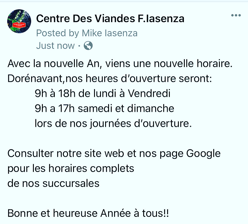 Centre des Viandes F. Iasenza | 2900 Rue du Marché, Dollard-des-Ormeaux, QC H9B 3M2, Canada | Phone: (514) 542-0592