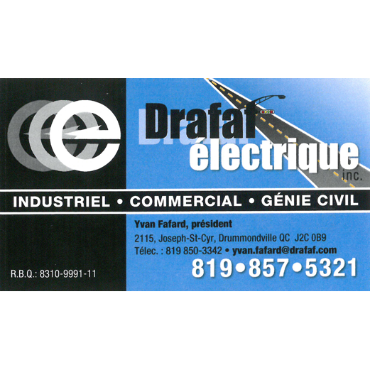 Drafaf Électrique Inc. | 2115 Rue Joseph-St-Cyr, Drummondville, QC J2C 0B9, Canada | Phone: (819) 857-5321