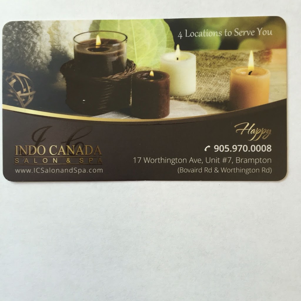 Indo Canada Salon & Spa | 17 Worthington Ave Unit #7, Brampton, ON L7A 2Y7, Canada | Phone: (905) 970-0008