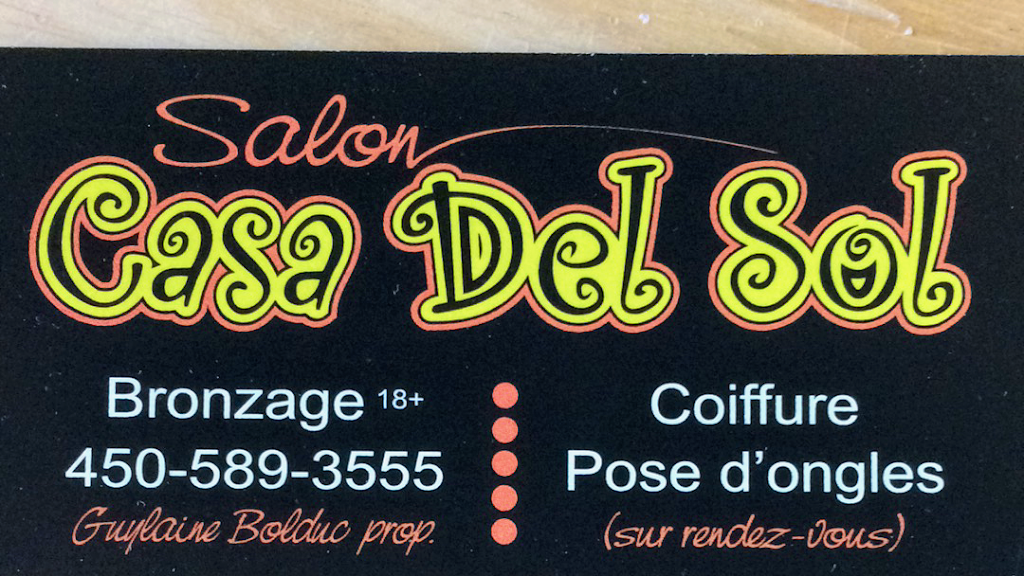 Salon Casa Del Sol | 890 Rue Notre-Dame, Saint-Sulpice, QC J5W 3W5, Canada | Phone: (450) 589-3555