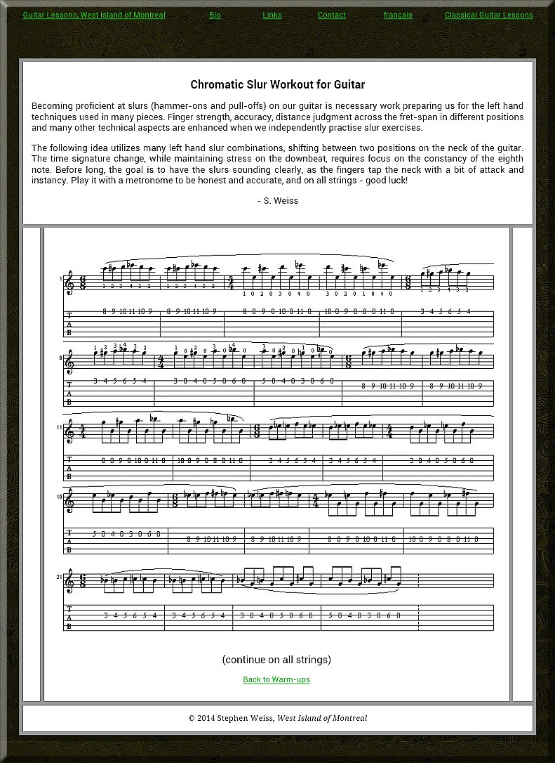 Montreal, Guitar Lessons in the West Island - Teacher Stephen W. | Rue Davignon, Dollard-des-Ormeaux, QC H9B 1Y4, Canada | Phone: (514) 676-0825