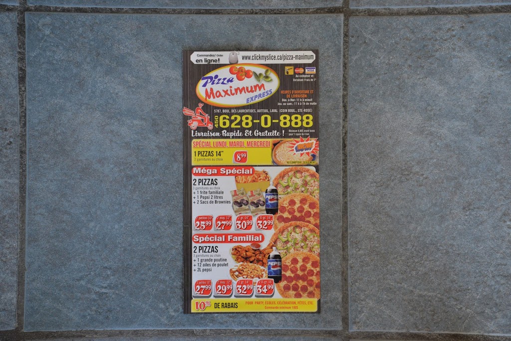 Pizza Maximum (Laval) | 5787 Boulevard des Laurentides, Laval, QC H7K 2K5, Canada | Phone: (450) 628-0888