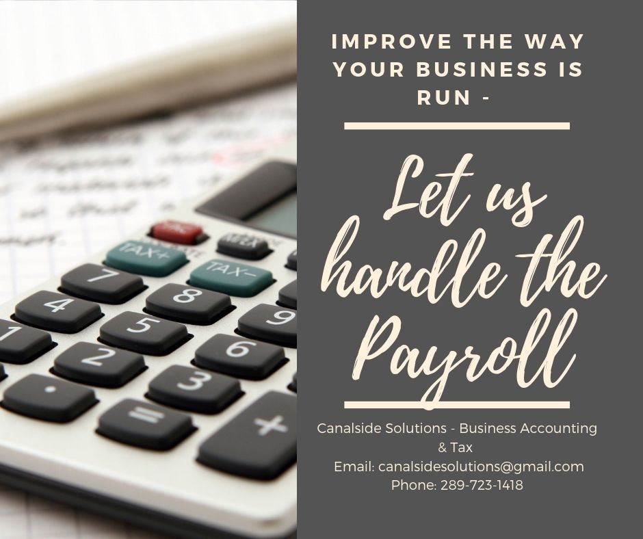 Canalside Solutions - Business Accounting, Bookkeeping & Tax | 32 Memorial Park Dr, Welland, ON L3B 1A6, Canada | Phone: (289) 723-1418