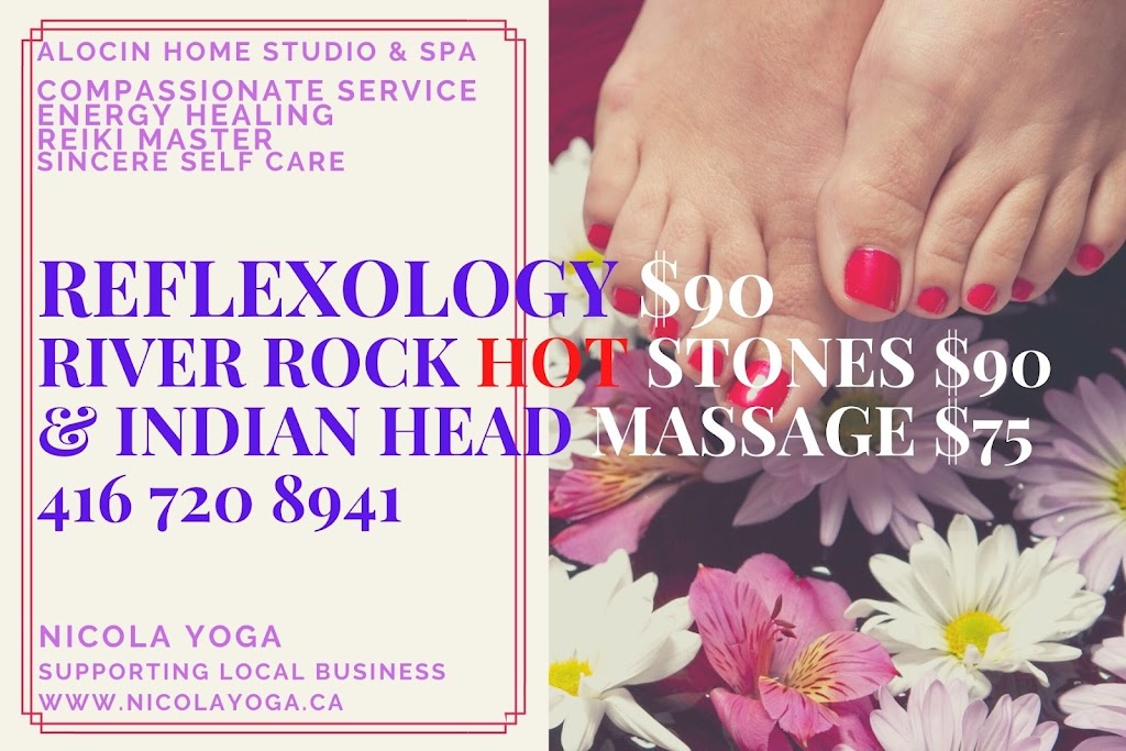 Alocin Massage & Nicola Yoga | 52 Hesp Dr, Bolton, ON L7E 2R1, Canada | Phone: (416) 720-8941