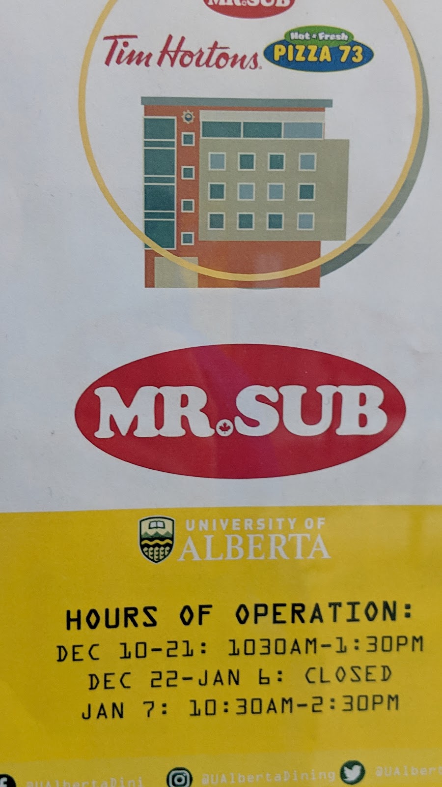 Mr. Sub | 44 116 St NW University of Alberta ETLC Building, Edmonton, AB T6G 2H6, Canada | Phone: (780) 492-7122