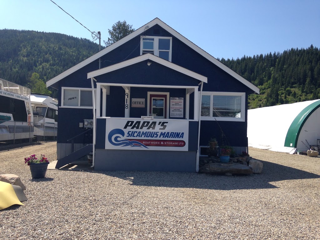 Papas Sicamous Marina Boatworx and Storage | 918 Riverside Ave, Sicamous, BC V0E 2V1, Canada | Phone: (250) 836-0178