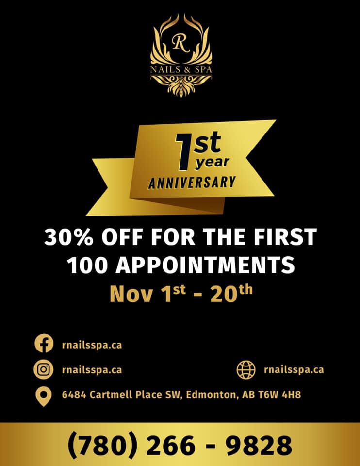 R Nails & Spa | 6484 Cartmell Pl SW, Edmonton, AB T6W 4H8, Canada | Phone: (780) 266-9828