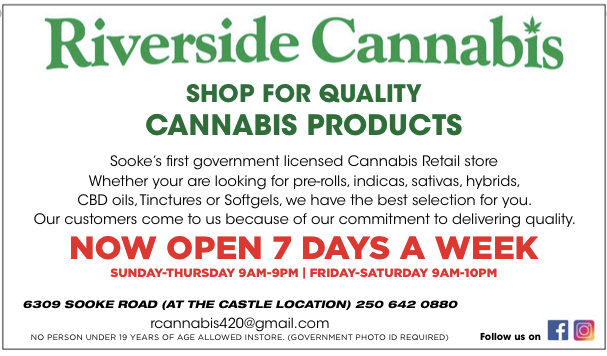 Riverside Cannabis | 6309 Sooke Rd, Sooke, BC V9Z 0G7, Canada | Phone: (250) 642-0880