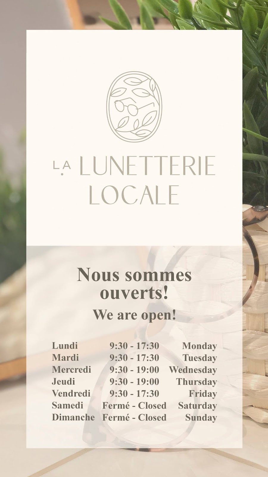 La Lunetterie Locale Chelsea | 87 Chem. Old Chelsea suite 101, Chelsea, QC J9B 1K9, Canada | Phone: (819) 772-1063