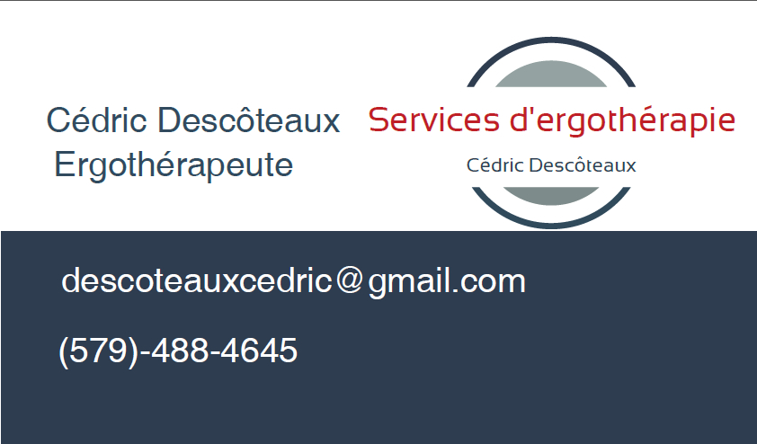 Services dergothérapie Cedric Descoteaux | 76 Rue dOrléans, Granby, QC J2H 1Y8, Canada | Phone: (579) 488-4645