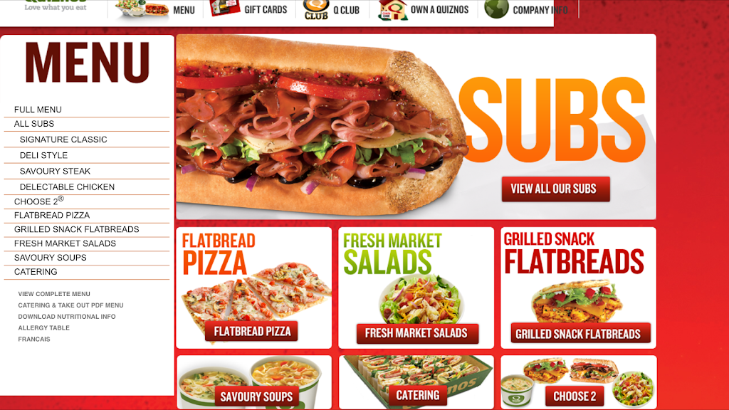 Quiznos | 2880 Queen St E, Brampton, ON L6T 3S1, Canada | Phone: (905) 790-0504