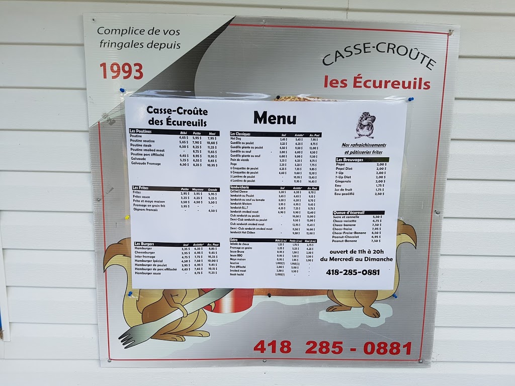 Casse-croûte les écureuils | 743 Rue Notre Dame, Donnacona, QC G3M 1T0, Canada | Phone: (418) 285-0881