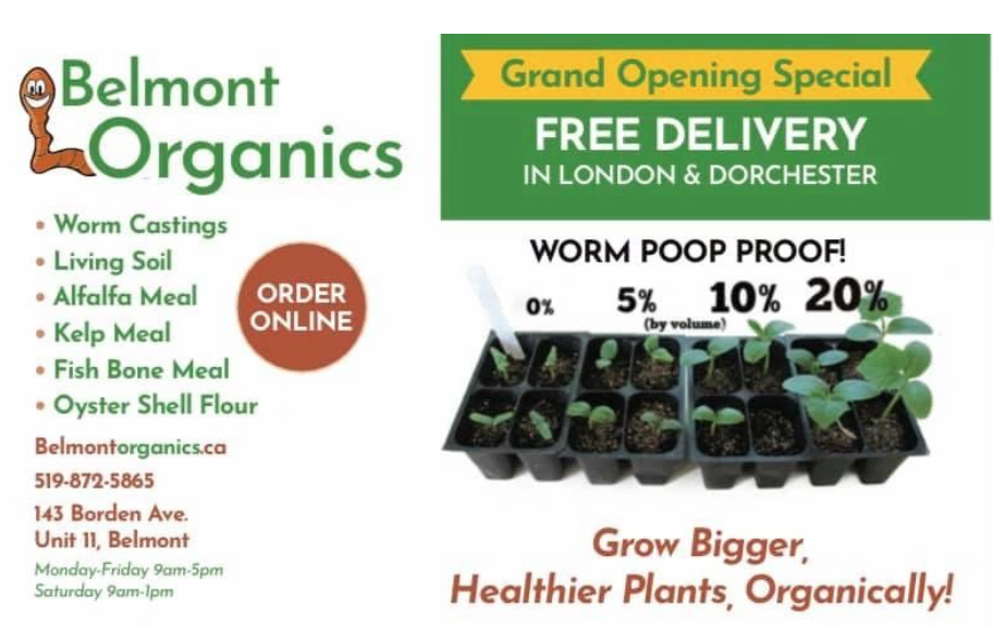 Belmont Organics | 143 Borden Ave, Belmont, ON N0L 1B0, Canada | Phone: (519) 872-5865