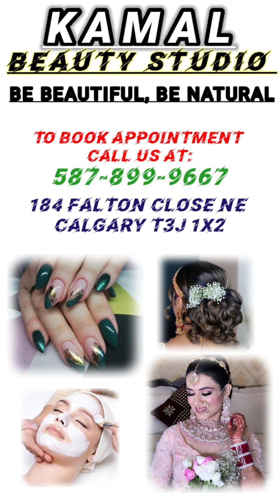 Kamal beauty Studio | 184 Falton Close NE, Calgary, AB T3J 1X2, Canada | Phone: (587) 899-9667