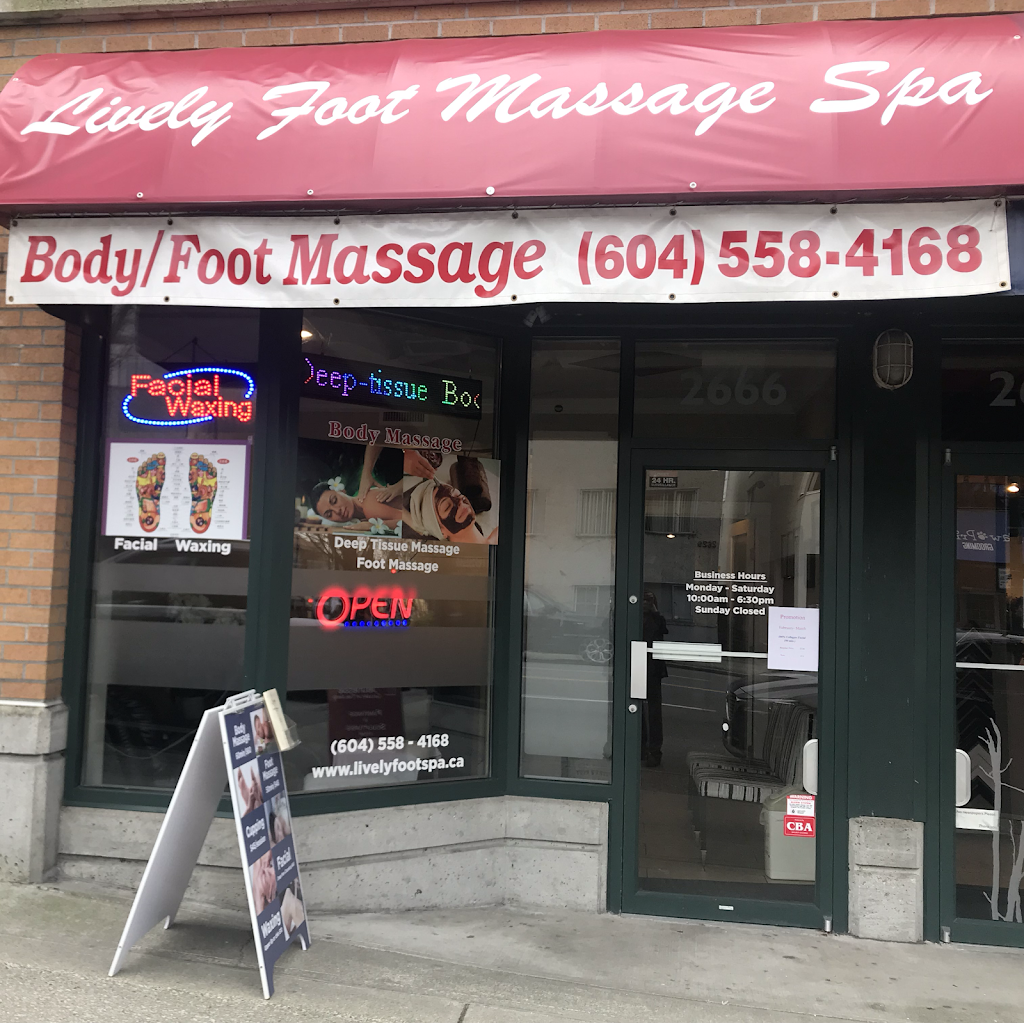 Lively Foot Massage | 2666 W 4th Ave, Vancouver, BC V6K 1P7, Canada | Phone: (604) 558-4168