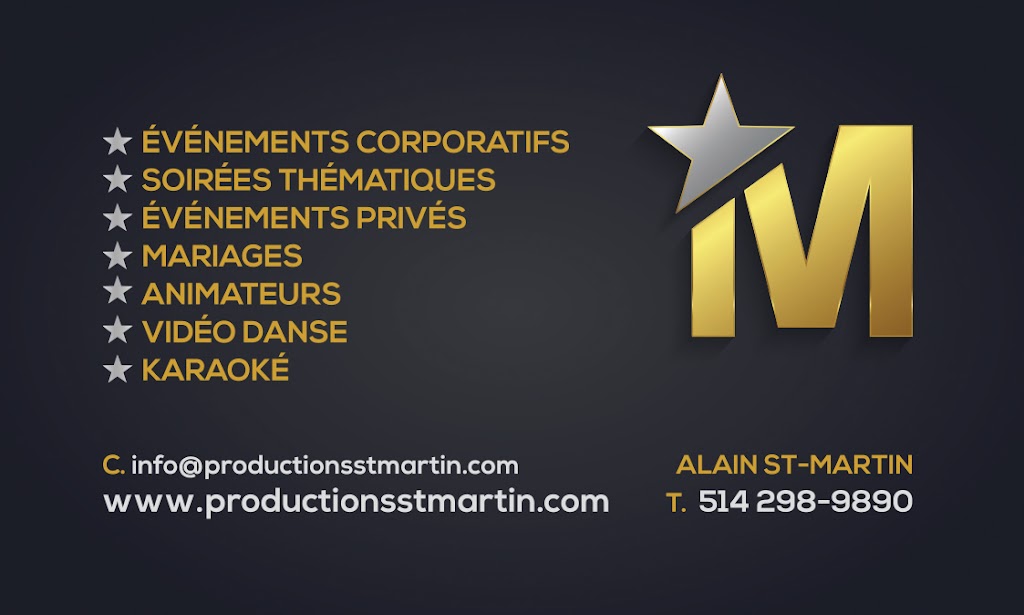 Les Productions St-Martin | 859 Rue de Brissac, Terrebonne, QC J6W 5P8, Canada | Phone: (514) 298-9890