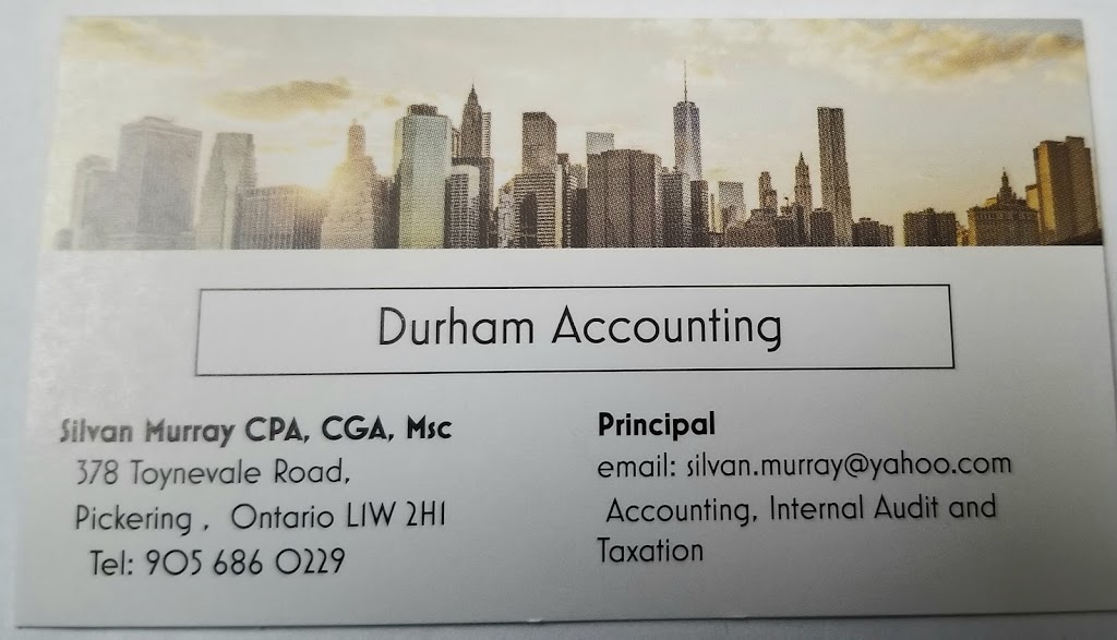 Silvan Murray - Durham Accounting | 378 Toynevale Rd, Pickering, ON L1W 2H1, Canada | Phone: (905) 686-0229