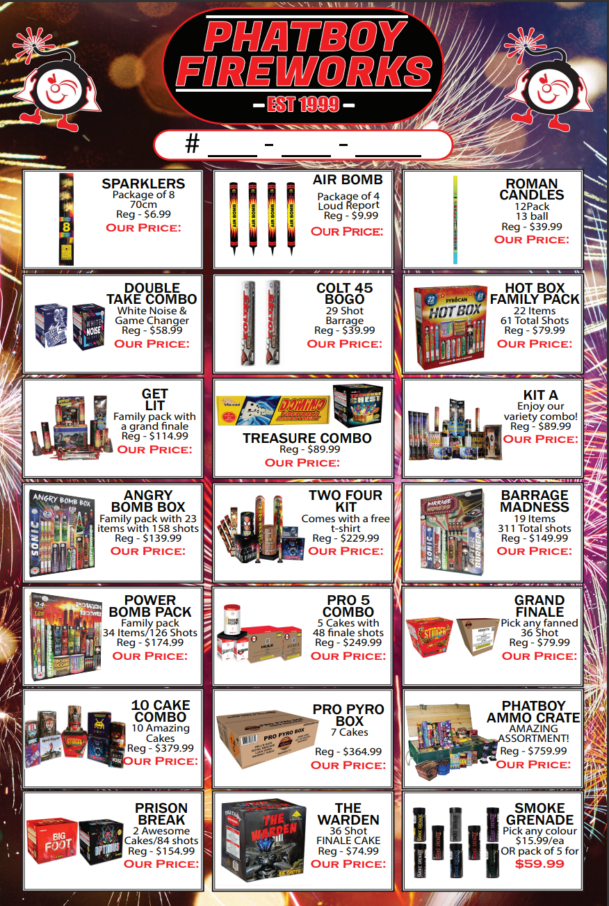 Phatboy Firework- Fireworks Store Near Me | 1642 Merivale Rd, Nepean, ON K2G 4A1, Canada | Phone: (800) 438-2614