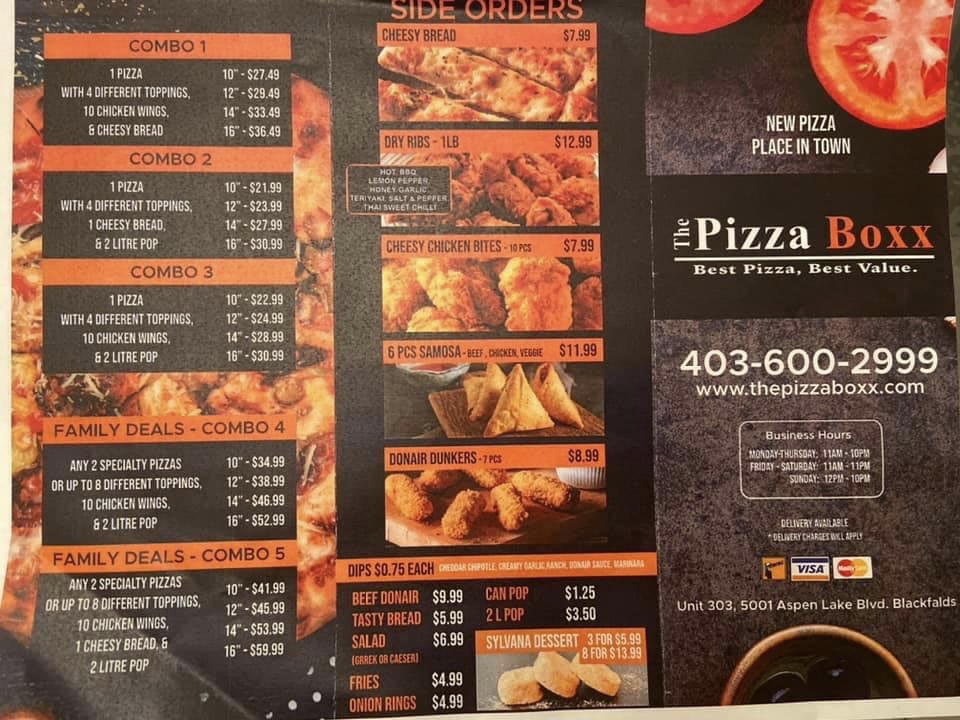 The pizza boxx Blackfalds | 5001 Aspen Lakes Blvd unit # 303, Blackfalds, AB T4M 0P1, Canada | Phone: (403) 600-2999